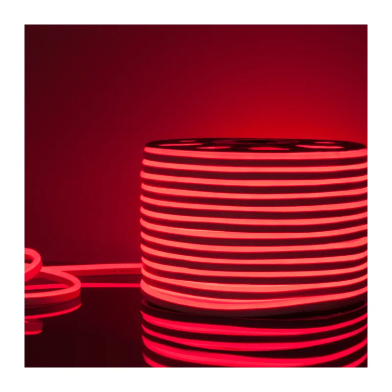 Светодиодный гибкий неон 220 В 9.6 Вт/м 120 Led/м 2835 IP67, односторонний красный, 50 м Гибкий неон 220V 9,6W 120Led 2835 IP67 односторонний красный, 50м Elektrostandard