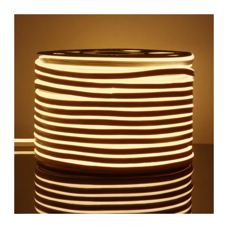 Светодиодный гибкий неон 220 В 9.6 Вт/м 120 Led/м 2835 IP67, односторонний теплый белый 3300 K, 50 м Гибкий неон 220V 9,6W 120Led 2835 IP67 односторонний теплый белый, 50 м Elektrostandard 4
