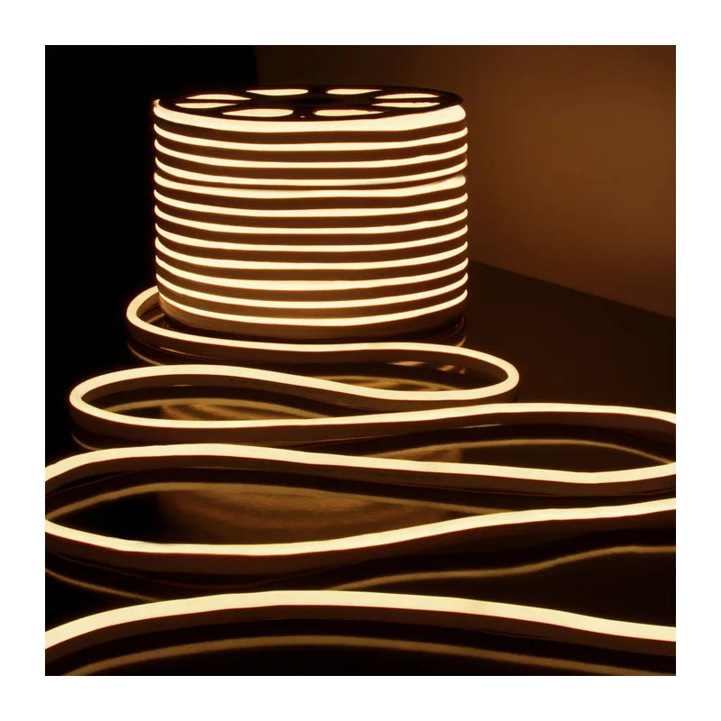 Светодиодный гибкий неон 220 В 9.6 Вт/м 120 Led/м 2835 IP67, односторонний теплый белый 3300 K, 50 м Гибкий неон 220V 9,6W 120Led 2835 IP67 односторонний теплый белый, 50 м Elektrostandard 7
