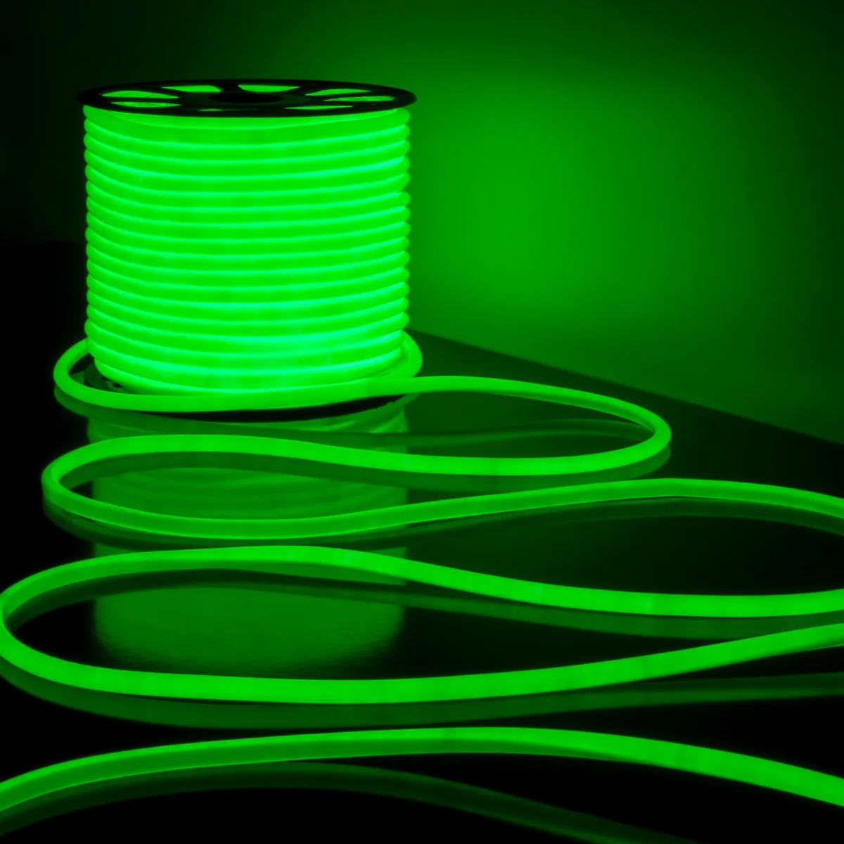 Светодиодный гибкий неон 220 В 9.6 Вт/м 144 Led/м 2835 IP67, круглый зеленый, 50 м Гибкий неон 220V 9,6W 144Led 2835 IP67 круглый зеленый, 50 м Elektrostandard 2