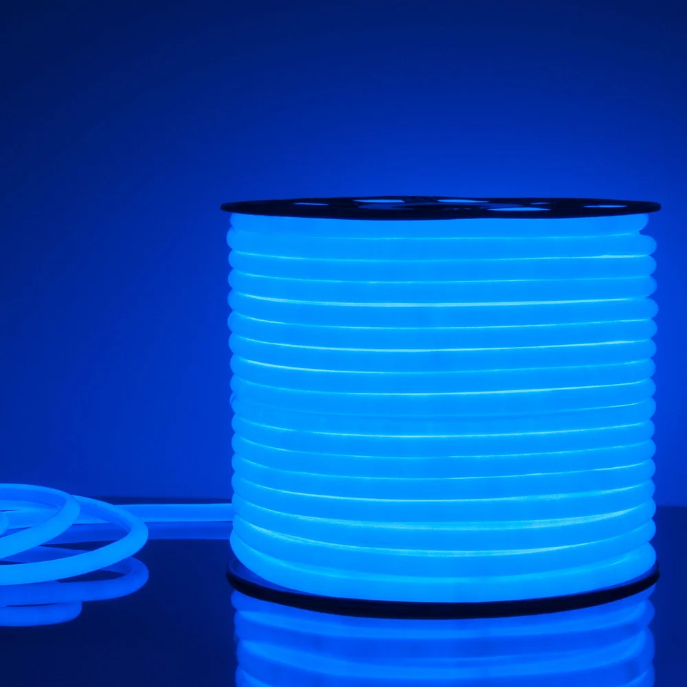 Светодиодный гибкий неон 220 В 9.6 Вт/м 144 Led/м 2835 IP67, круглый синий, 50 м Гибкий неон 220V 9,6W 144Led 2835 IP67 круглый синий, 50 м Elektrostandard