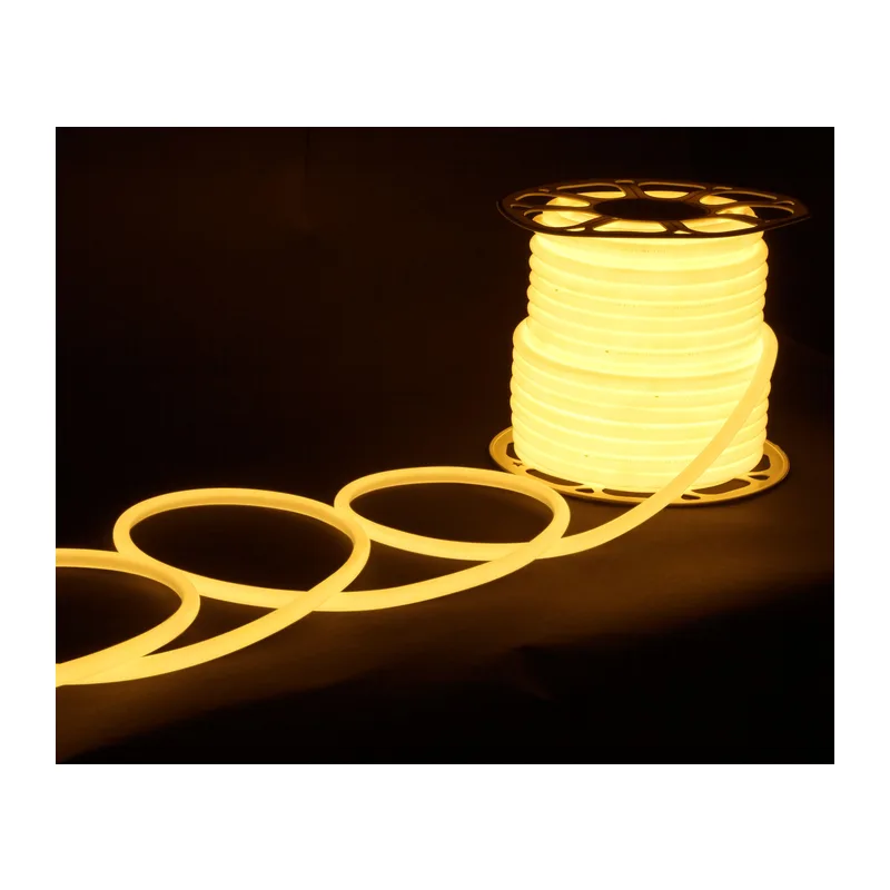 Светодиодный гибкий неон 220 В 9.6 Вт/м 144 Led 2835 IP67, круглый теплый белый 3300 K, 50 м Гибкий неон 220V 9,6W 144Led 2835 IP67 круглый теплый белый, 50 м Elektrostandard 3