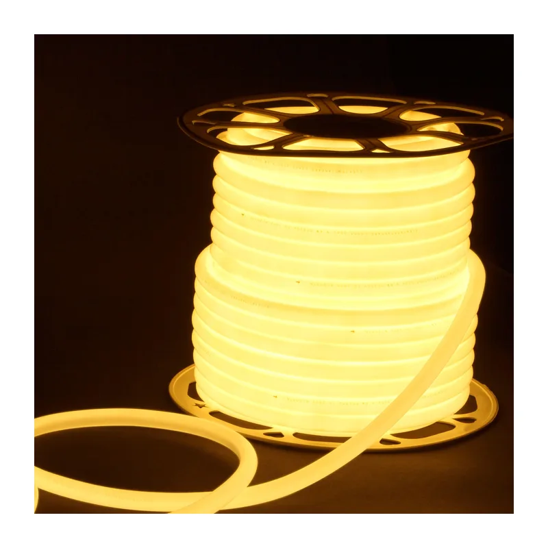 Светодиодный гибкий неон 220 В 9.6 Вт/м 144 Led 2835 IP67, круглый теплый белый 3300 K, 50 м Гибкий неон 220V 9,6W 144Led 2835 IP67 круглый теплый белый, 50 м Elektrostandard