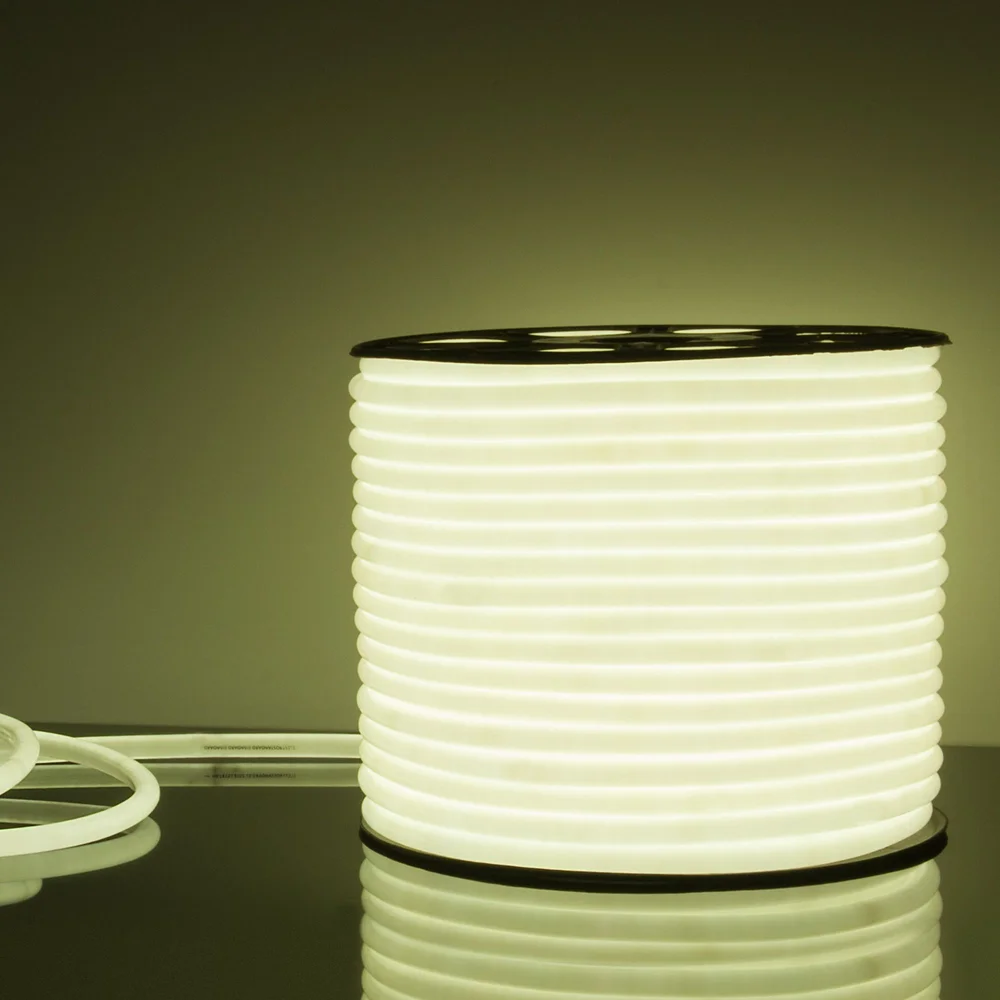 Светодиодный гибкий неон 220 В 9.6 Вт/м 144 Led/м 2835 IP67, круглый холодный белый 6500К, 50 м Гибкий неон 220V 9,6W 144Led 2835 IP67 круглый холодный белый, 50 м Elektrostandard