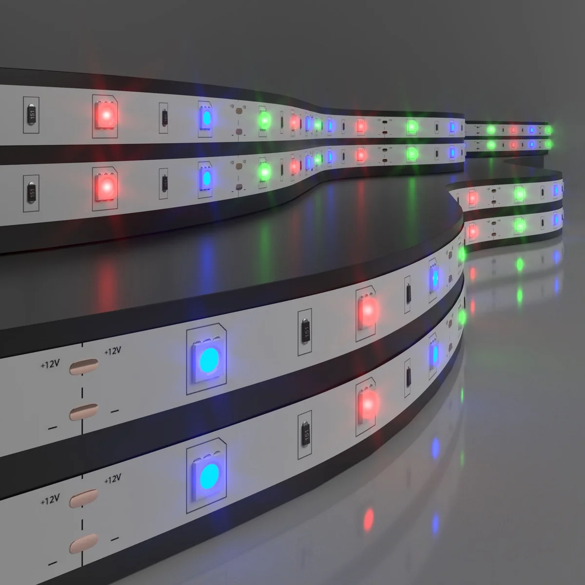 Светодиодная лента Бегущая волна 12 В 7,2 Вт/м 30 Led/м 5050 IP20, RGB 5 м Лента светодиодная 12V 7,2W 30Led 5050 IP20 бегущая волна, 5м Elektrostandard