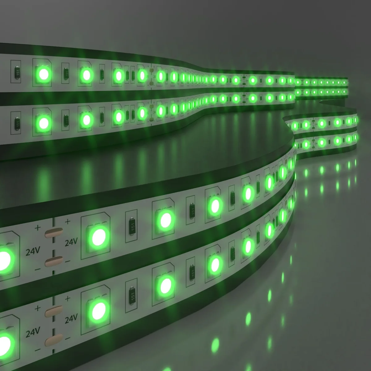 Светодиодная лента 24 В 14,4 Вт/м 60 Led/м 5050 IP20, зеленый, 5 м Лента светодиодная 24V 14,4W 60Led 5050 IP20 зелёный, 5м Elektrostandard