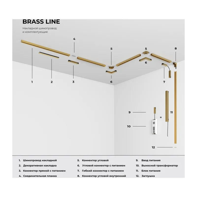 Brass Line Заглушки для накладного шинопровода латунь 2шт Заглушки для накладного шинопровода латунь (2шт) 85230/00 система Лайн Elektrostandard 5