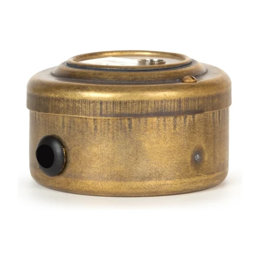 Розетка ретро с з/к и шторками 16А, Бронза, белая вставка, Vintage Brass 20101-1