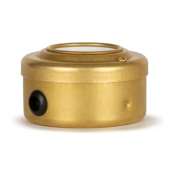 Розетка электрическая с з/к и шторками 16А, Золото белая вставка, Vintage Brass 20101-6