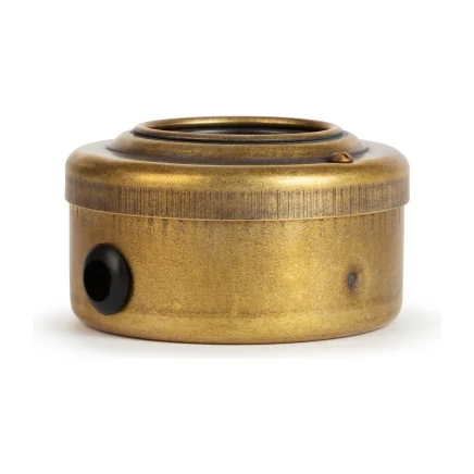 Розетка ретро с з/к и шторками 16А, Бронза, черная вставка, Vintage Brass 20105-1