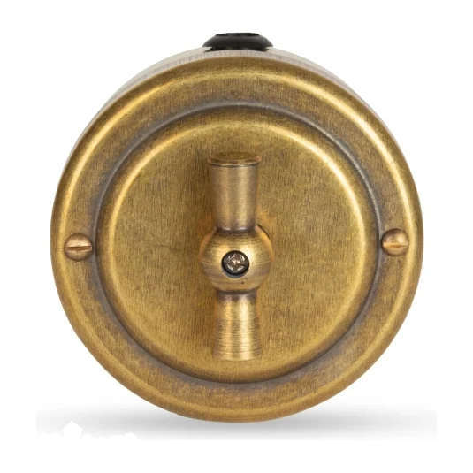 Переключатель поворотный ретро 1кл (проходной) 10А, Бронза, Vintage Brass 30101-1