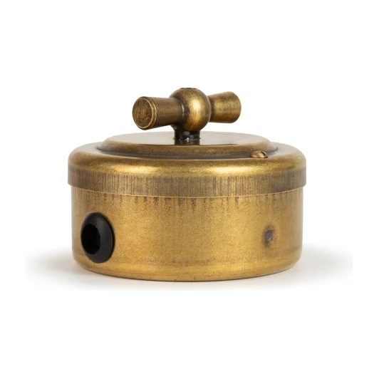 Переключатель поворотный ретро 1кл (проходной) 10А, Бронза, Vintage Brass 30101-1