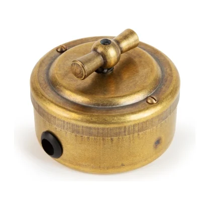 Переключатель поворотный ретро 1кл (проходной) 10А, Бронза, Vintage Brass 30101-1