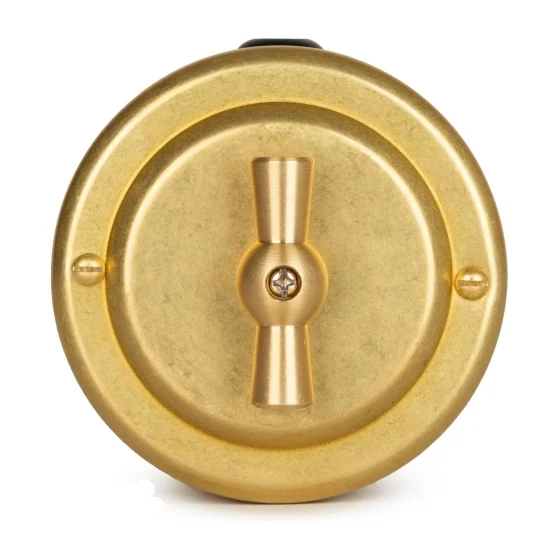 Переключатель поворотный 1кл (проходной) 10А, Золото, Vintage Brass 30101-6