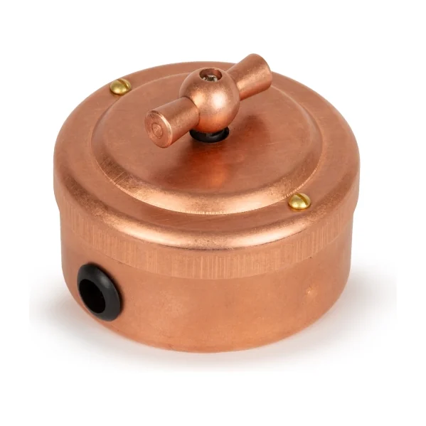 Переключатель ретро поворотный 1кл (проходной) 10А, Медь, Vintage Brass 30101-7