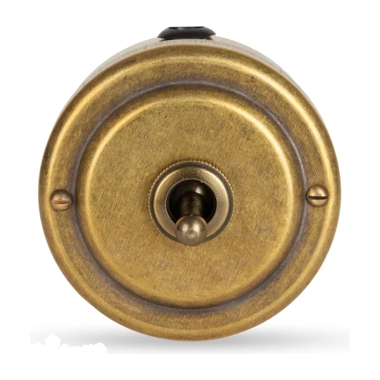 Переключатель тумблерный ретро с гайкой 1кл (проходной) 10А, Бронза, Vintage Brass 30302-1