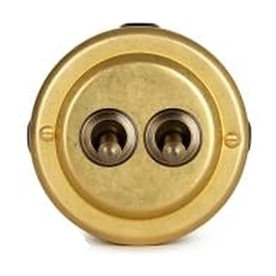 Переключатель тумблерный с гайкой 2кл (проходной) 10А, Золото, Vintage Brass 30402-6