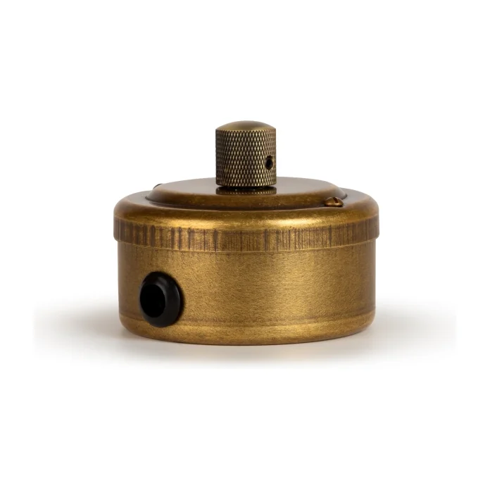 Диммер ретро поворотно-нажимной 25-600W/LED 5-300W, 10А, Бронза, Vintage Brass 30601-1