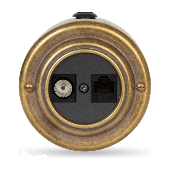 Розетка ретро информационная RJ45+TV (CAT. 5E), Бронза, черная вставка, Vintage Brass 40405-1